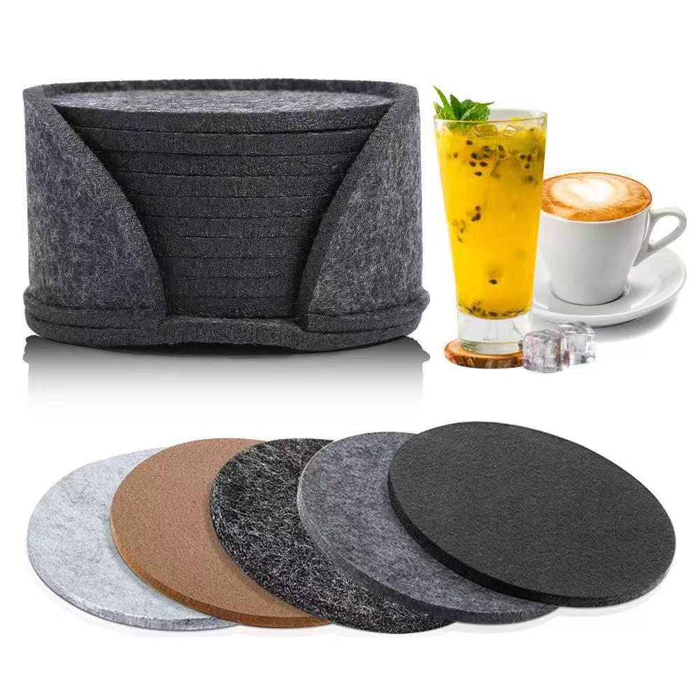 Felt coaster absorbent anti-slip gasket tableware thermal insulation mat cross-border preferential supply set can add logo