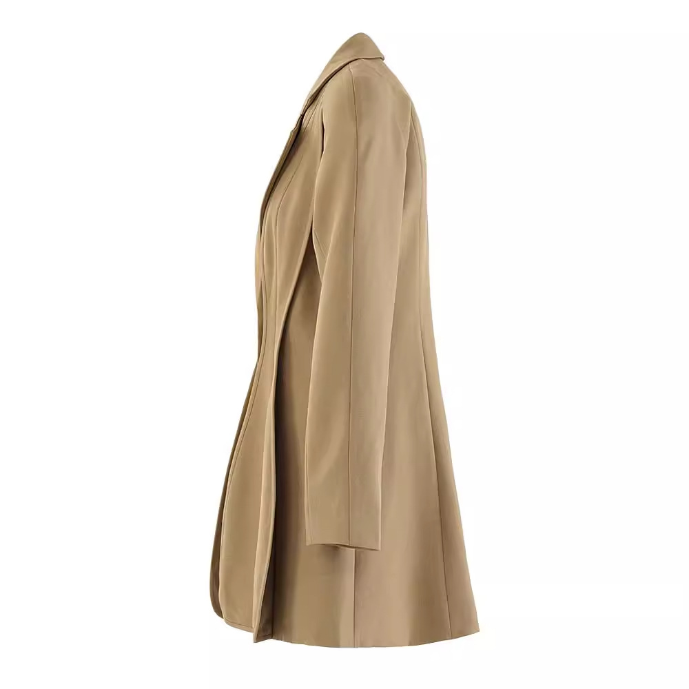 Picture of European and American Elegant Design Sense 2024 New Autumn Waist Slimming Single-breasted Stitching Long Suit Jacket for Women