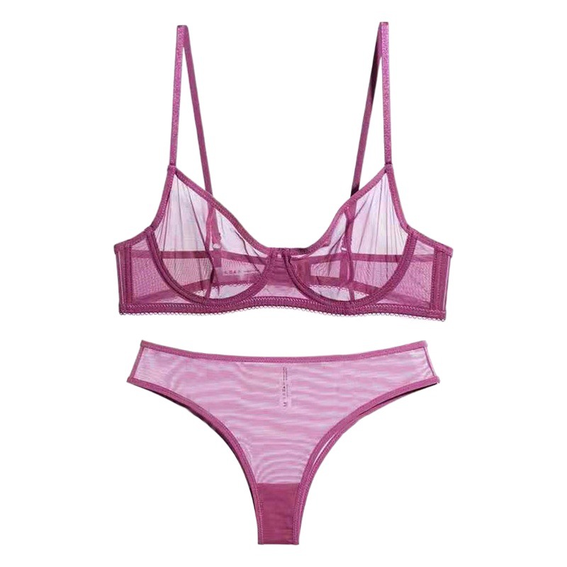 Meixiu European and American sexy thin perspective Seduction bra set sexy underwear Garter French bra bra bra
