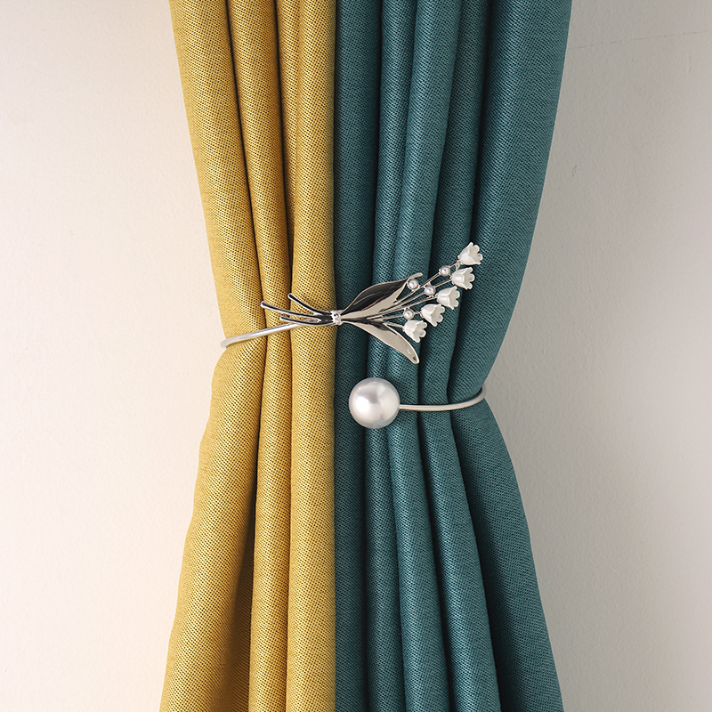 Picture of Adjustable Metal Curtain Strap Orchid Pearl Curtain Buckle Home Decorative Curtain Clip Factory Wholesale