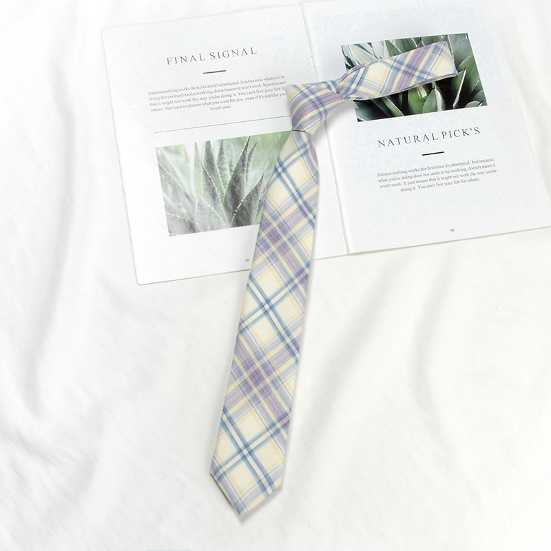 Picture of DK Hand Tie Lemon Sea Salt Original Japanese Uniform for Male and Female Students School Uniform College Style Plaid JK Factory Batch