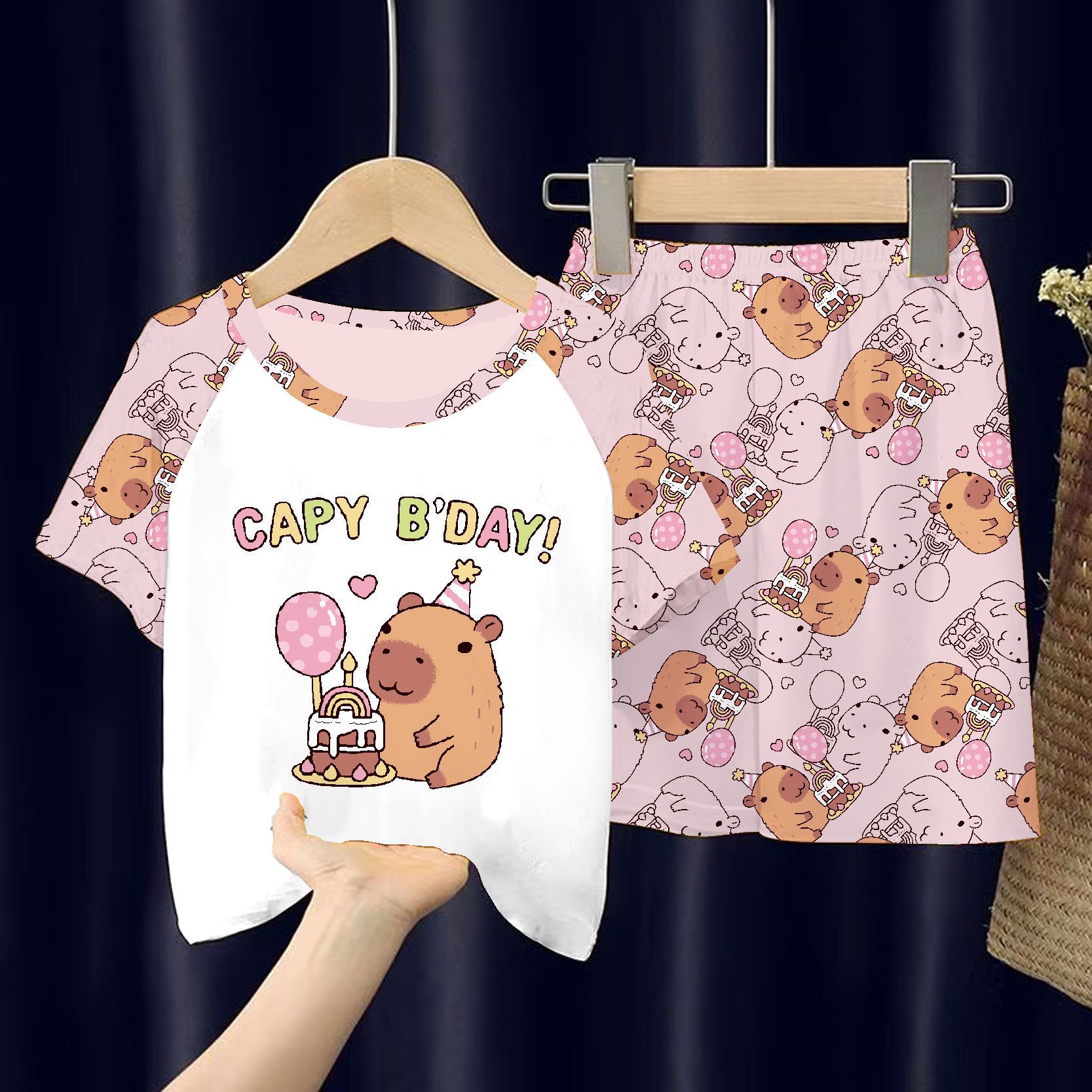 Picture of Wholesale Summer Children's Pajamas Cartoon Girls Short-Sleeved Shorts Thin Boys Casual Middle and Large Children's Suits Home Clothes