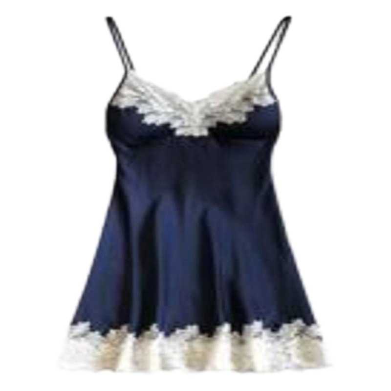 Wholesale European Station Sexy New Deep V Sling Women's Nightdress Slim Fit Silk Sexy Sling Dress Pajamas