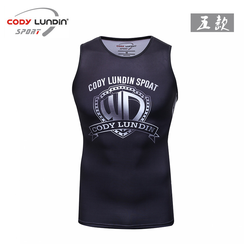 Picture of Men's sports vest fitness tight running training Digital printed breathable vest light elastic