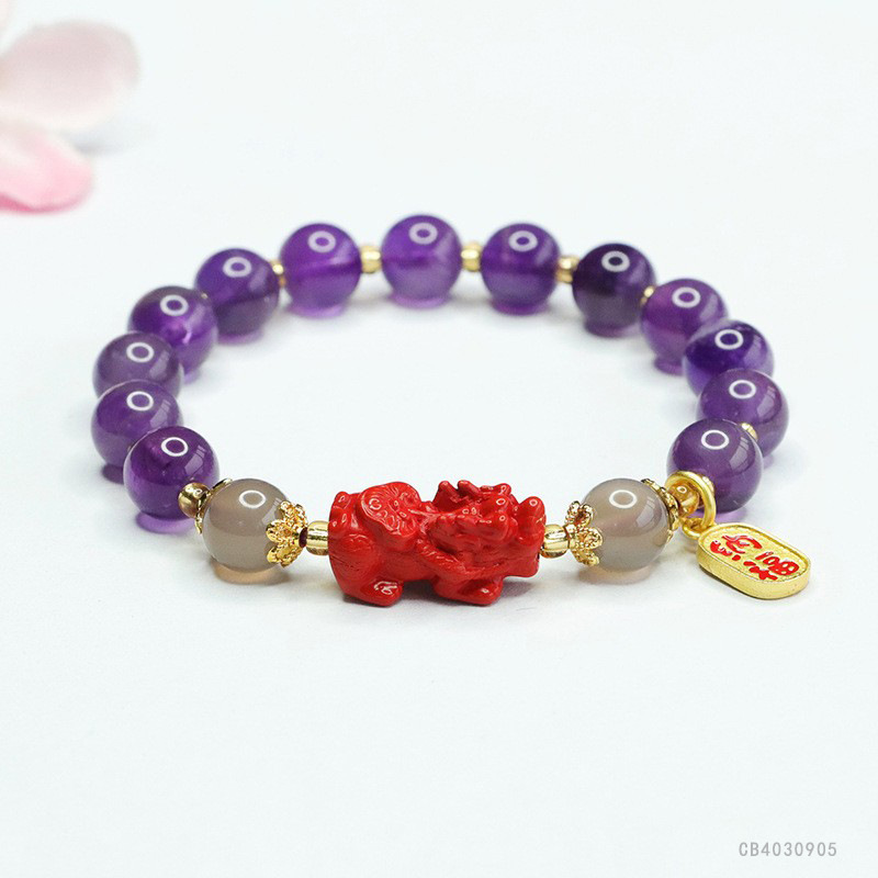 Jiyu Jiuzi from Fire Amethyst Bracelet Red Sand Pixiu Bracelet National Tide Factory Wholesale CB4030905