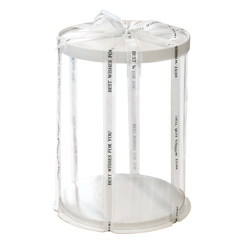 Cake box round birthday transparent cake packaging box 6 inch 8 inch 10 inch 12 inch