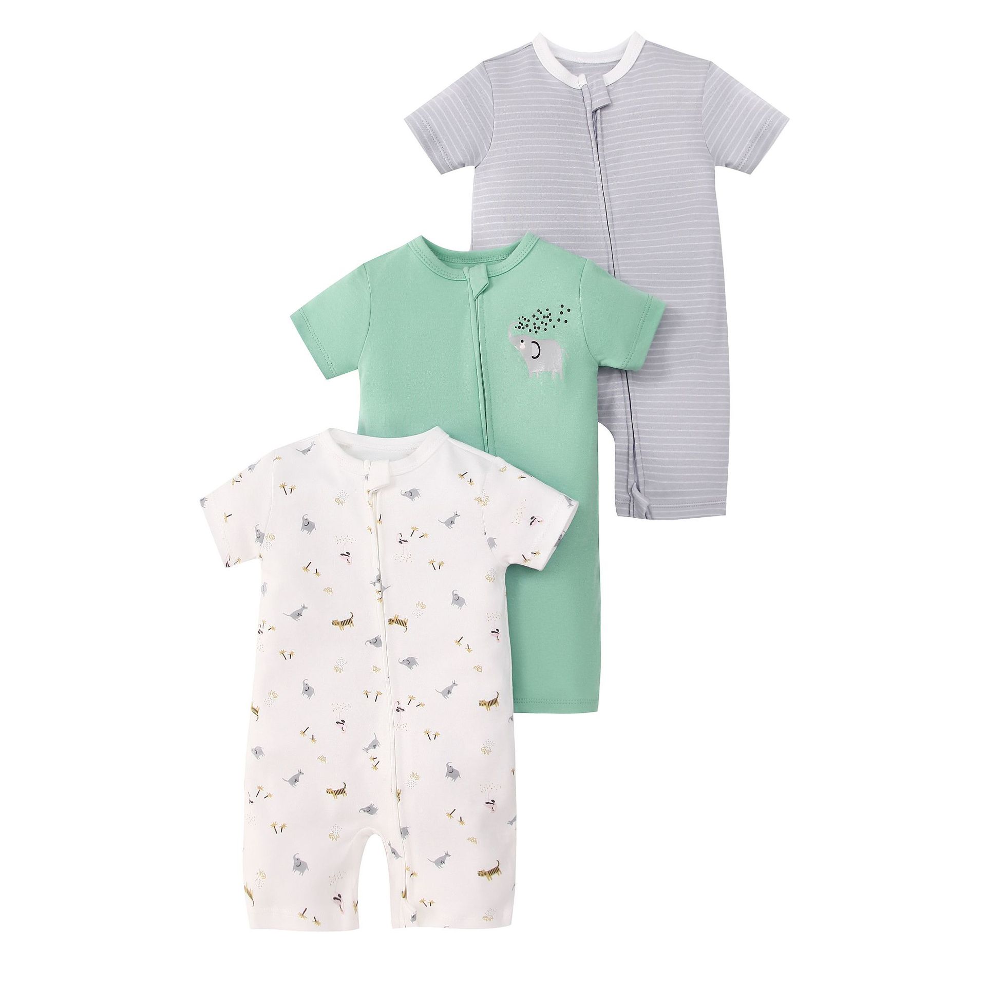 Picture of Foreign trade children's clothing summer baby jumpsuit short sleeve double zipper climbing clothing newborn baby gift box for cross-border