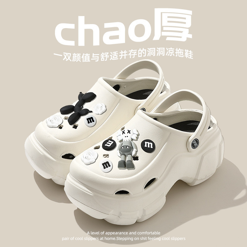 Croc Shoes Women's Outer Wear Summer Non-Slip Eva Beach Toe Sandals Thick-Soled Slippers Women's Summer Wholesale