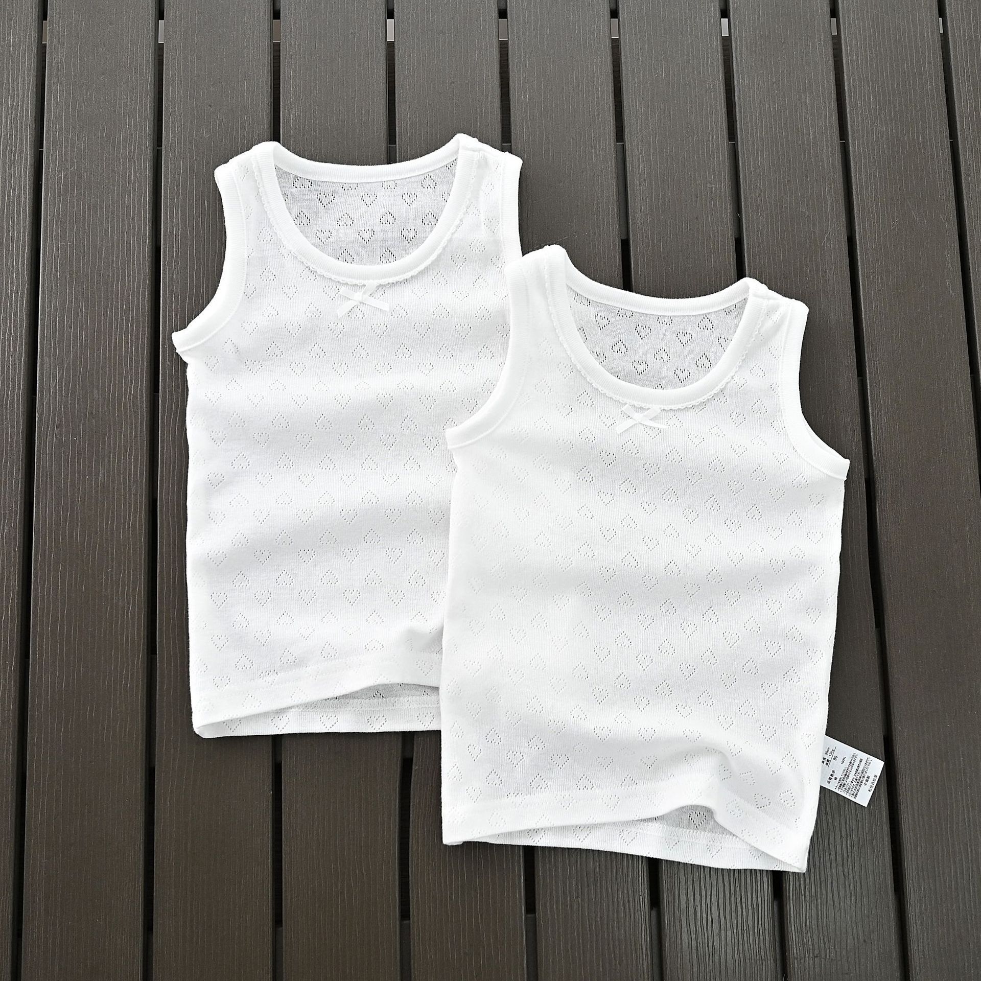 Picture of Export Kidsren's Clothing Source Factory Japanese Style Mesh Cut Out Cotton White Kidsren's Base Vest Sweat-Absorbent Men's