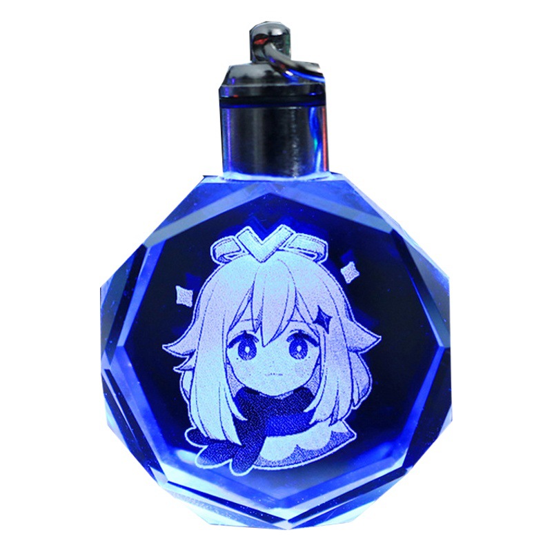 Yuan Shen Peripheral Keychain Pendant Original Walnut Koli Wendy Carved Sunny Gan Rain Bell from Colorful Luminous Crystal