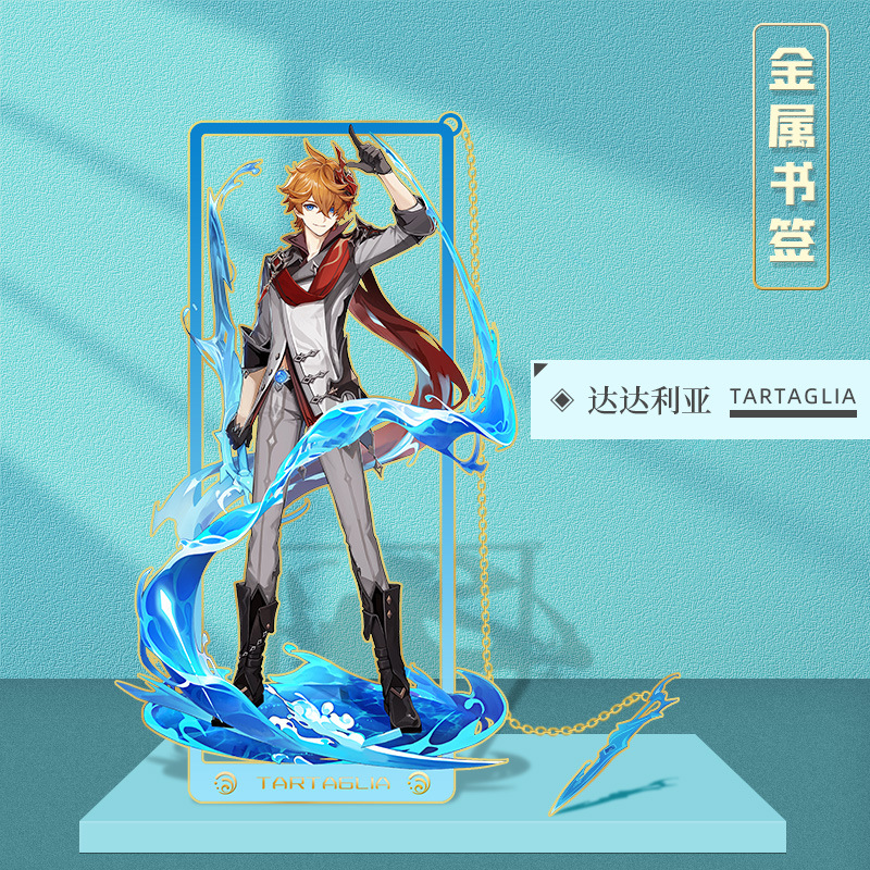 Picture of Peripheral hollow metal bookmark nasida Wendi walnut Zhongli Shenhe cartoon character bookmark stationery
