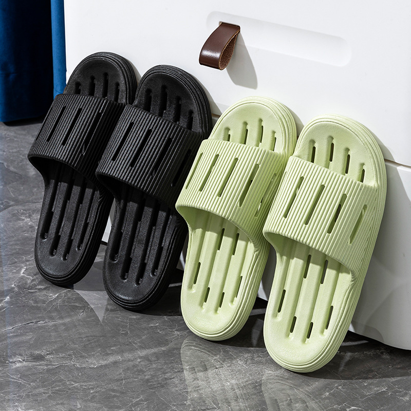 Picture of Summer Bathroom Soft Bottom Slip-on Feeling Slippers Women's Home Indoor Sanitary Hotel Bathing Household Leakage Non-slip Slippers Men's Slippers