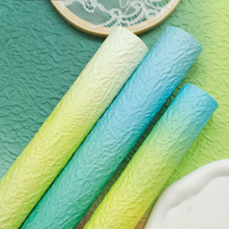 Gradient three-dimensional embossed stone paper waterproof embossed Fenghua paper flower bouquet packaging paper materials floral materials