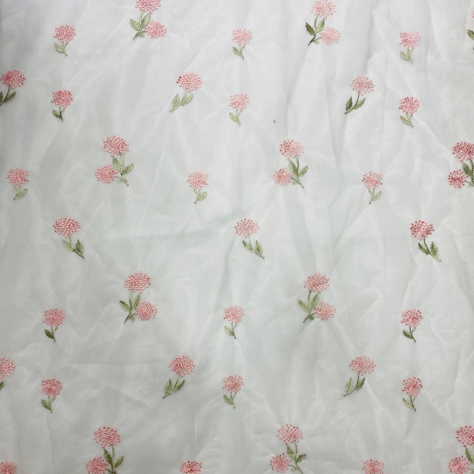 New products on the shelves pastoral style nylon mesh color full embroidery factory quality in stock supply from the best