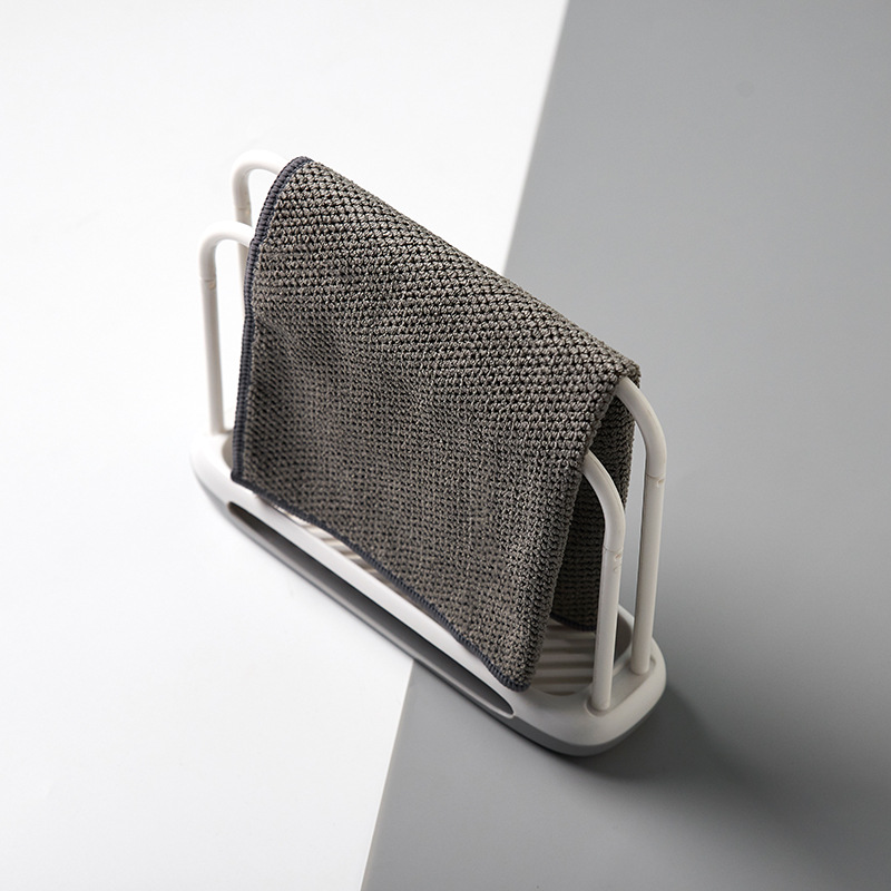Picture of Creative Kitchen fashion towel hanging double layer with draining sink drying rag hook rack diatom mud double rod rag rack