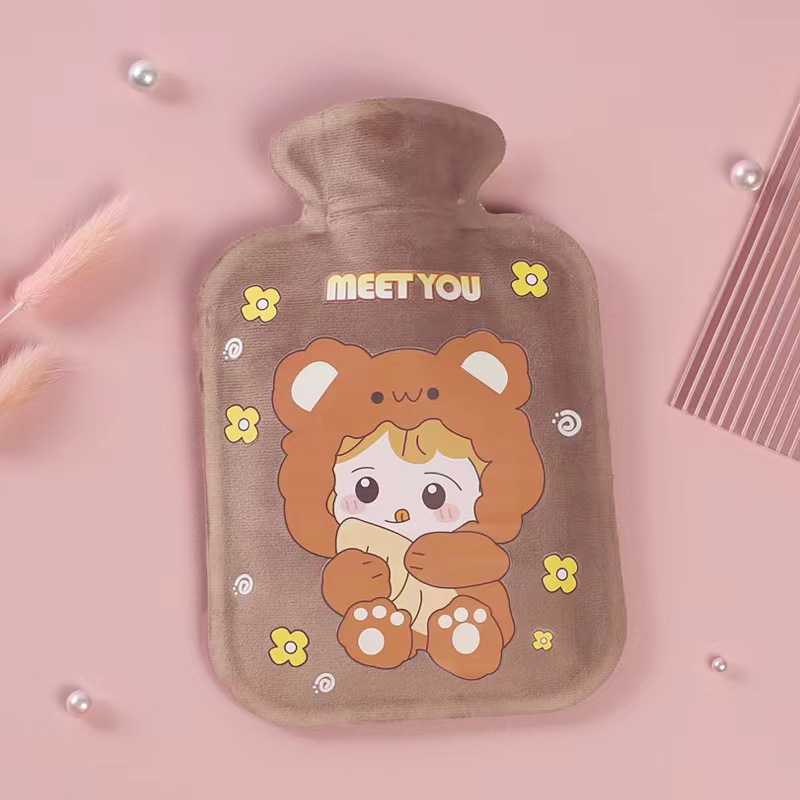 Picture of Customized new short plush hot water bag filled with water hot water bag filled with water hot water bag printed LOGO hand warmer