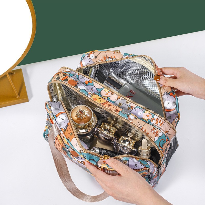Picture of Double-Layer Large-Capacity and Good-Looking Storage Bag for Travel, Portable Toiletry Bag, Simple Waterproof and Stowable Cosmetic Bag