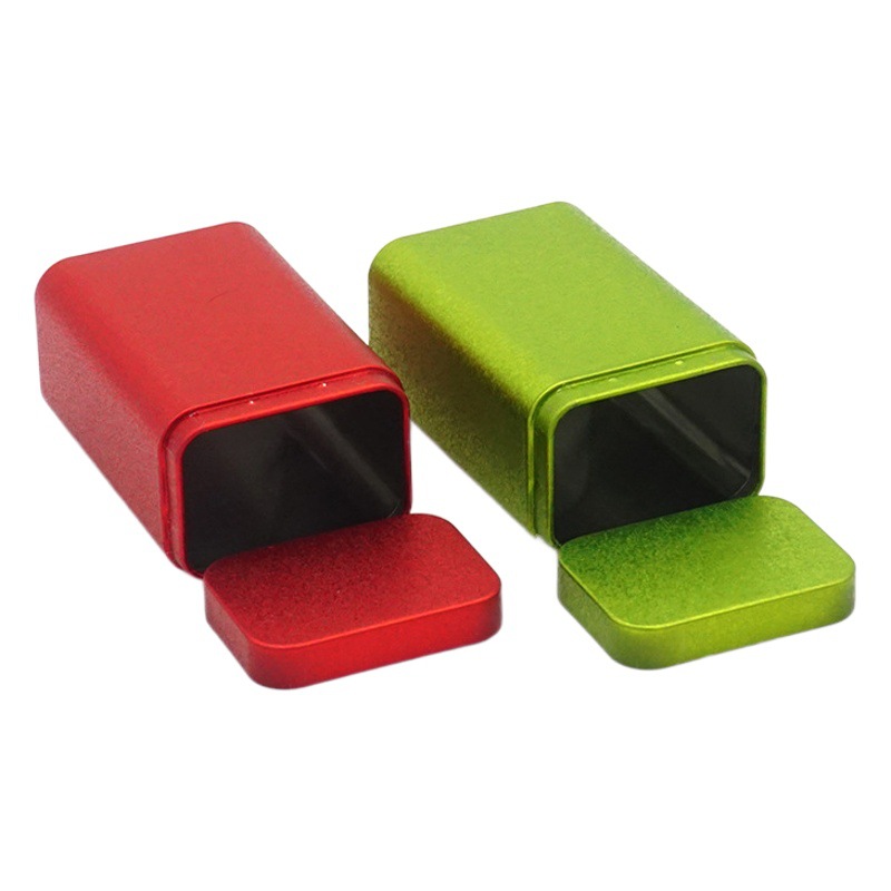 Tinplate can sealed square solid color frosted ice crack tinplate box metal tea packaging cans iron box