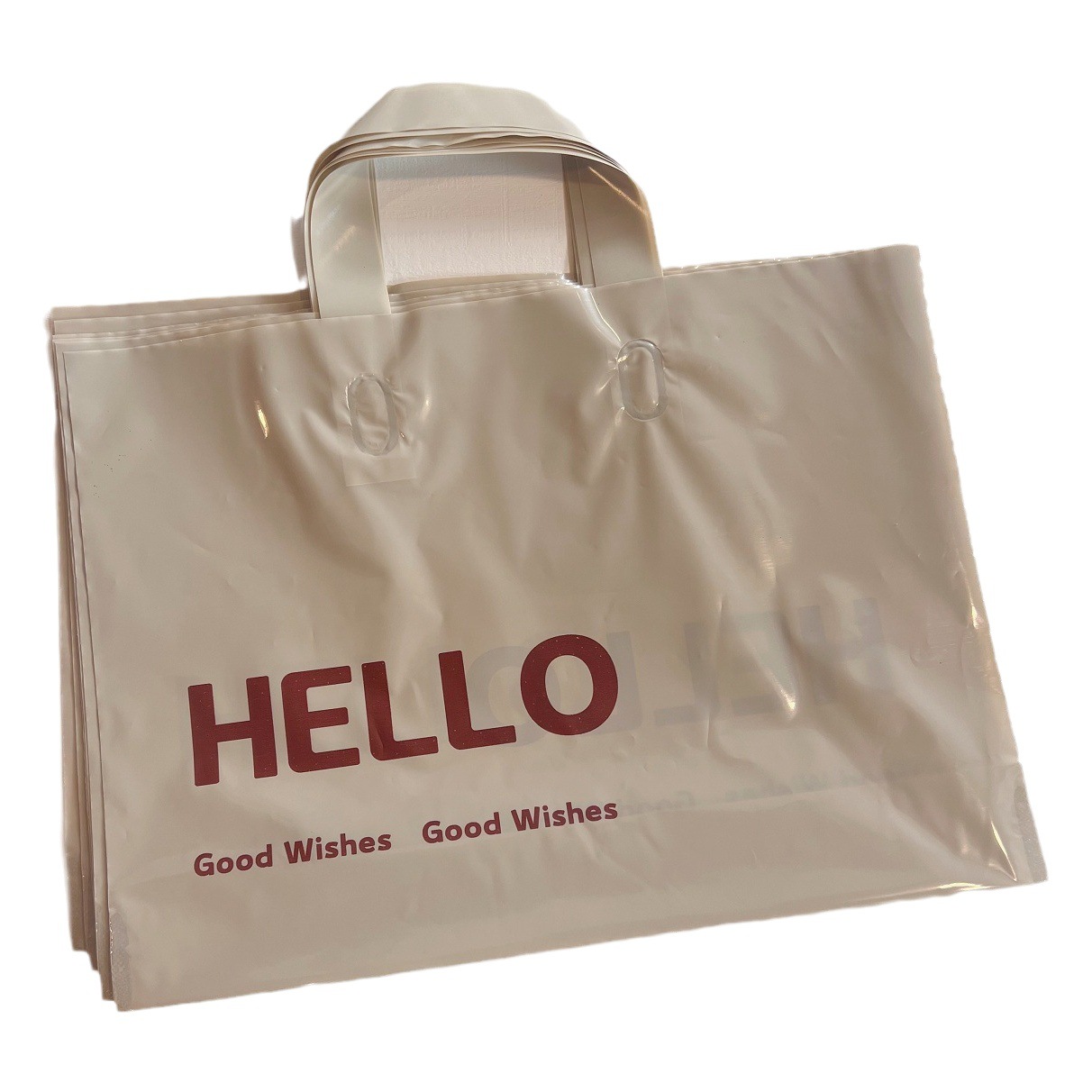 Clothing bag love black and white simple plastic handbag women's children's clothing packaging shopping large capacity wholesale bag