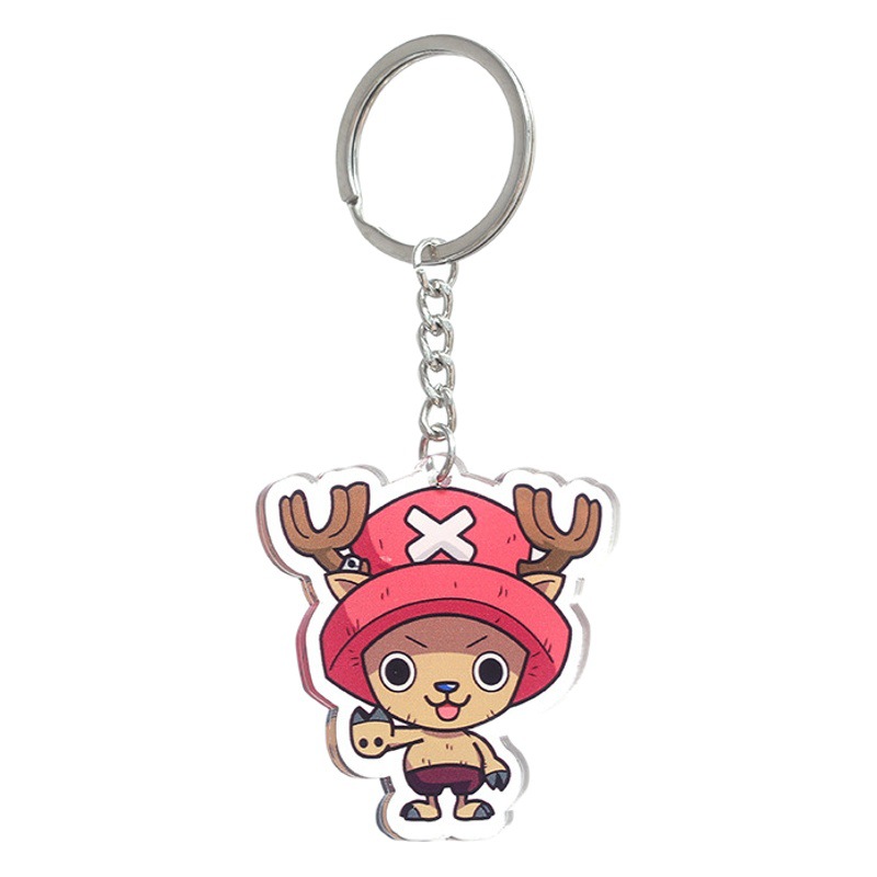 One piece acrylic keychain Luffy Sauron anime peripheral cartoon cute bag pendant key chain gift