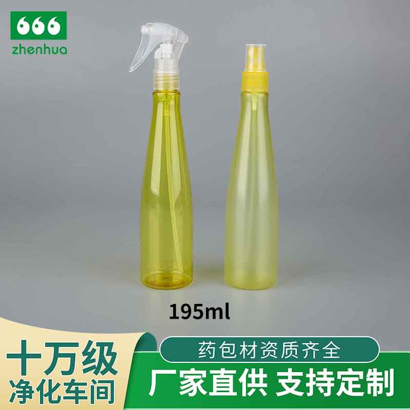 Mosquito Repelling Toner 120/195ml Transparent Yellow Spray Gun Bottle Eco-Friendly PCR PET Spray Toilet Water Bottle