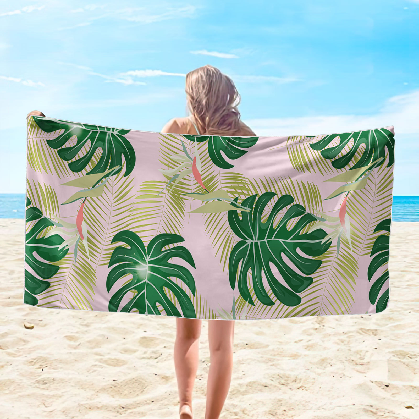 Cross-border exclusive 3D digital printing microfiber square beach towel towel square towel multi-style series One Piece