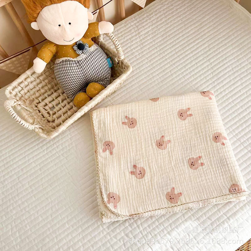 Picture of Baby's 2-layer Summer Thin Cotton Candy Quilt Baby's Air-conditioning Quilt Gauze Soft Summer Blanket Children's Towel Quilt