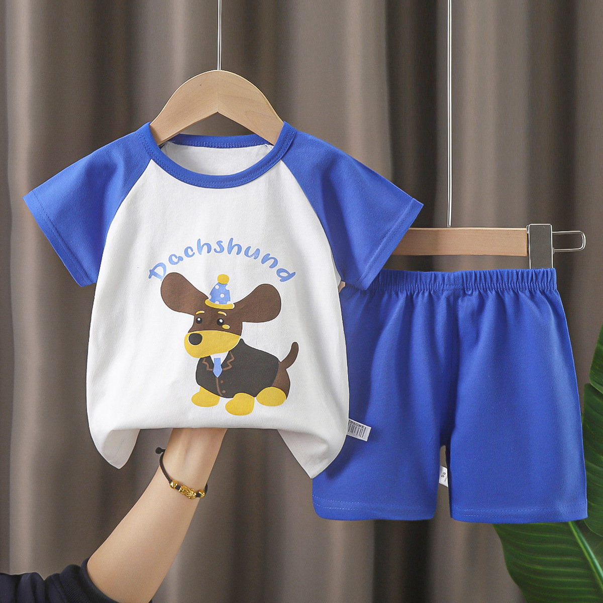Picture of Children's Short-Sleeved Suit Pure Cotton Summer New Baby Boy Summer T-Shirt Girl Clothing Thin Kidsren's Clothing Carefully Selected
