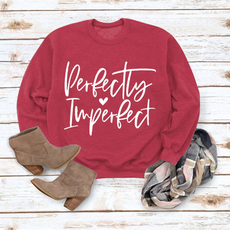 Picture of Amazon Wish Cross-Border Autumn and Winter Fashion Perfect Imperfect Letter Print Women's Sweatshirt