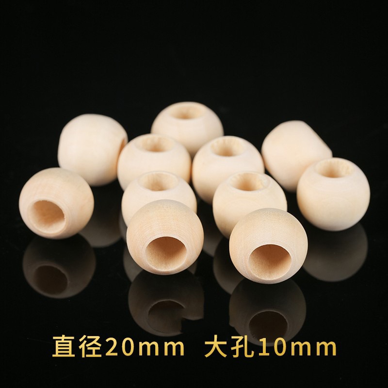Picture of Wooden Beads Bulk Bundle Drawstring Beads Round Beads Accessories DIY Handmade Beads Large Hole Wooden Beads Loose Beads Sold by Weight