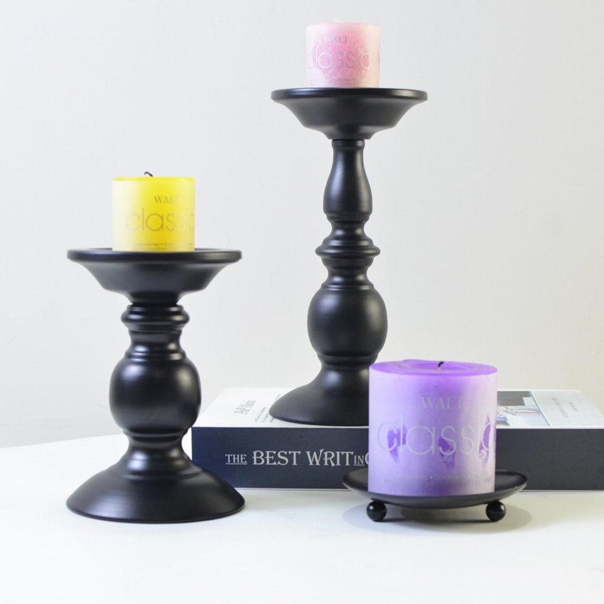 Picture of American Candlestick candlelight dinner candle Cup atmosphere decoration black iron candlestick crafts ornaments manufacturers supply