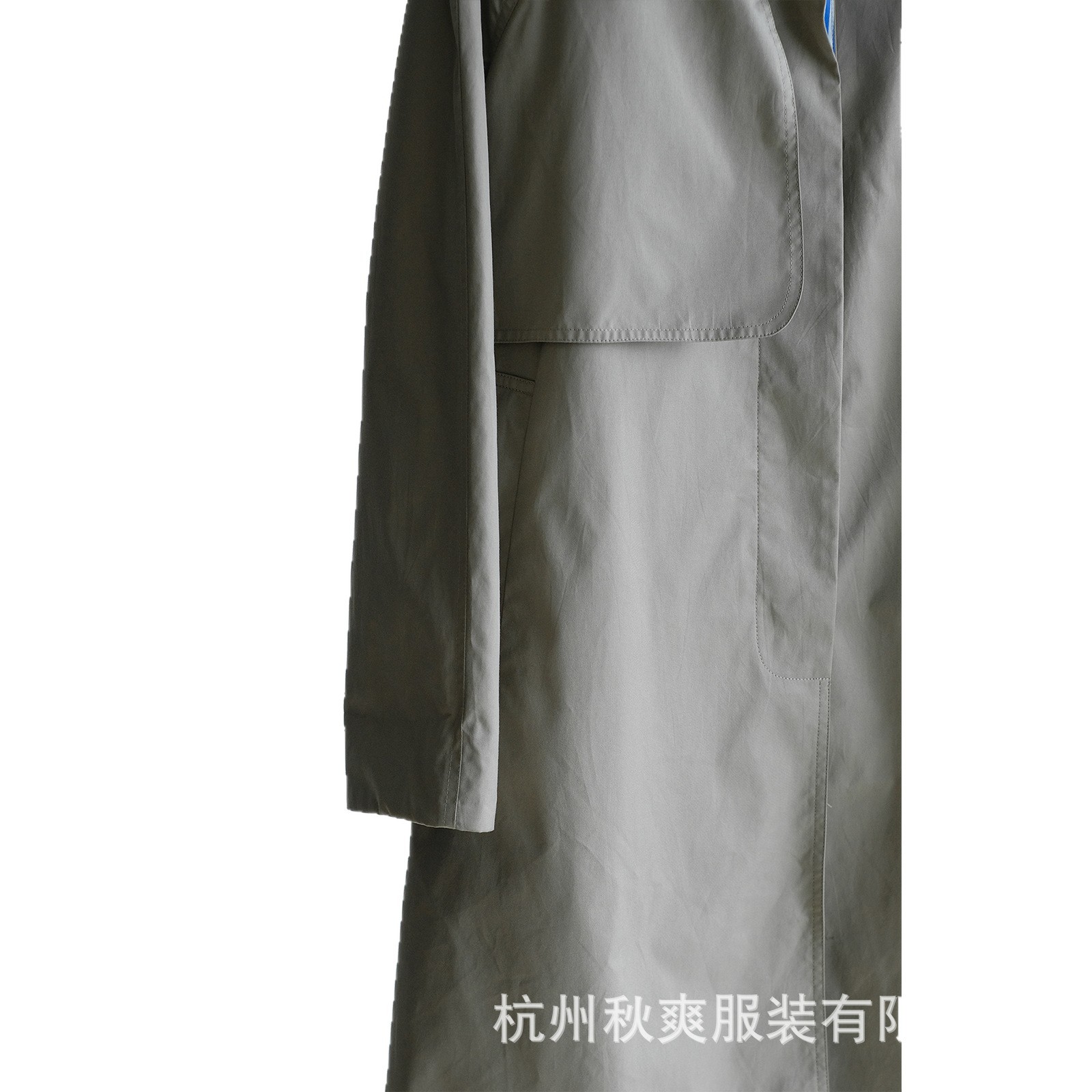 Picture of Autumn New Classic Silhouette Small Lapel Contrasting Color Lining Small Mid-Length Elegant Polyester Cotton Windbreaker Jacket for Women