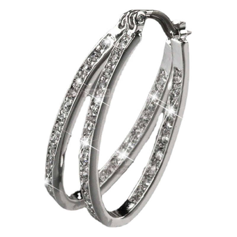Rong Yu fashion rhinestone inlaid big ear ring temperament ring earrings Europe and the United States personality ear jewelry manufacturers wholesale