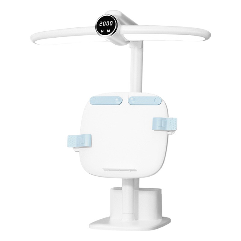 Clock desk lamp eye protection learning special children's myopia prevention homework dormitory college students with reading book holder lamp
