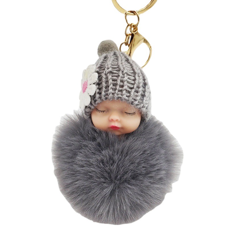 Doll Fur Ball Keychain Bag Car Cartoon Plush Doll Pendant Cross-Border Small Gift Crafts Wholesale