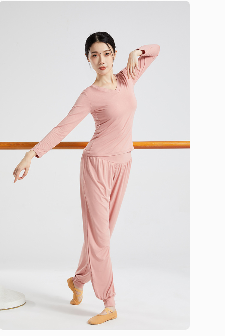 Picture of Yoga Clothing Women's New suit Women's Autumn and Winter Professional Body Training Clothing V-neck Modal Dance Women's Suit plus size