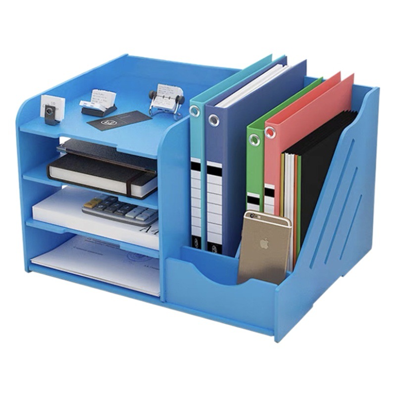 Simple Thickeneded Folder Storage Box File Rack Vertical Bookshelf Bookstand Desktop Office Supplies A4 File Frame Basket