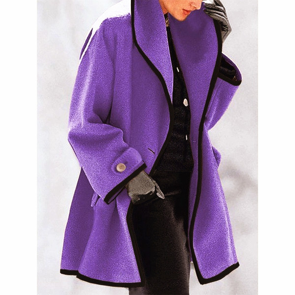 Picture of Plus-size spring clothing Nordic Autumn and Winter Simple Personality Thin Hooded Woolen Women's Outside