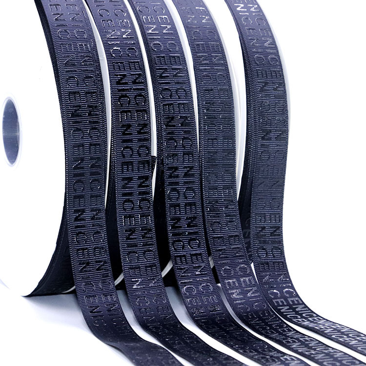 Picture of Make 2.5cm Printed Webbing with Foam Embossed Black Threading, Suitable for Gift Packaging, Thick Version Webbing