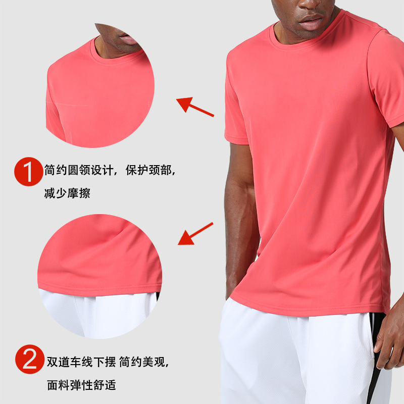 Picture of Summer Men's Short-Sleeved T-Shirt Running Fitness Sports Casual Quick-Drying Clothing Outdoor Basketball Sportswear