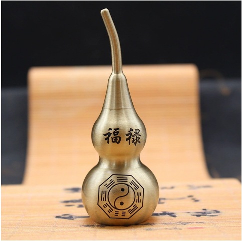 Picture of Spot copper gourd wholesale small open pure copper gourd hollow five Emperor money large gossip fortune copper gourd