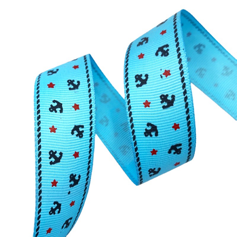 Picture of Ribbon manufacturers bow ribbon British wind Navy wind sea anchor rib printing belt wholesale