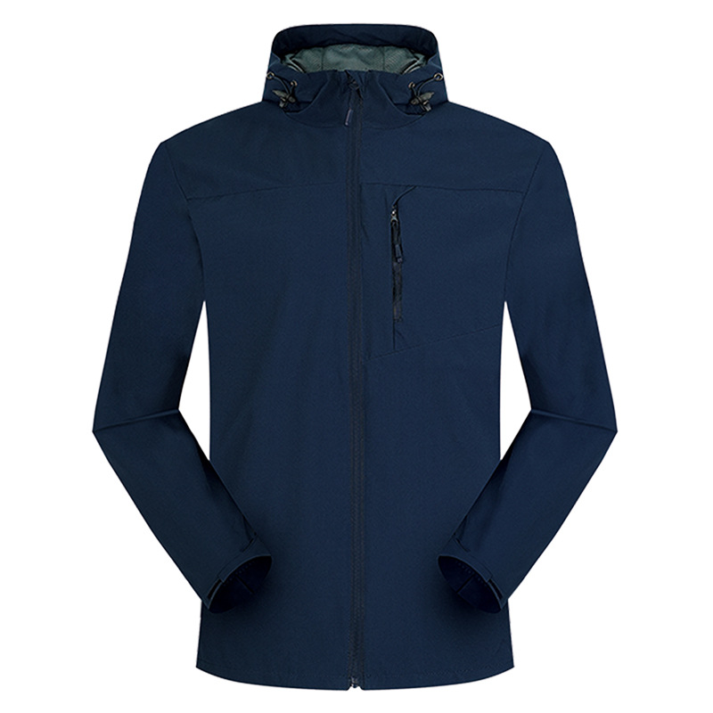 Picture of New Fashionable Outdoor Soft Shell Single-Layer Solid Color Charge Clothes Spring and Autumn Travel Mountaineering Jacket Hooded Jacket in stock Printing