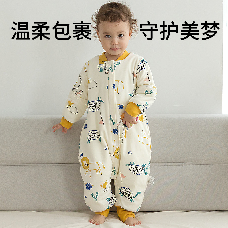 Picture of Sleeping bag baby autumn and winter thickened cotton children's cotton sleeping bag split leg baby kindergarten air-conditioned room Anti-kick quilt