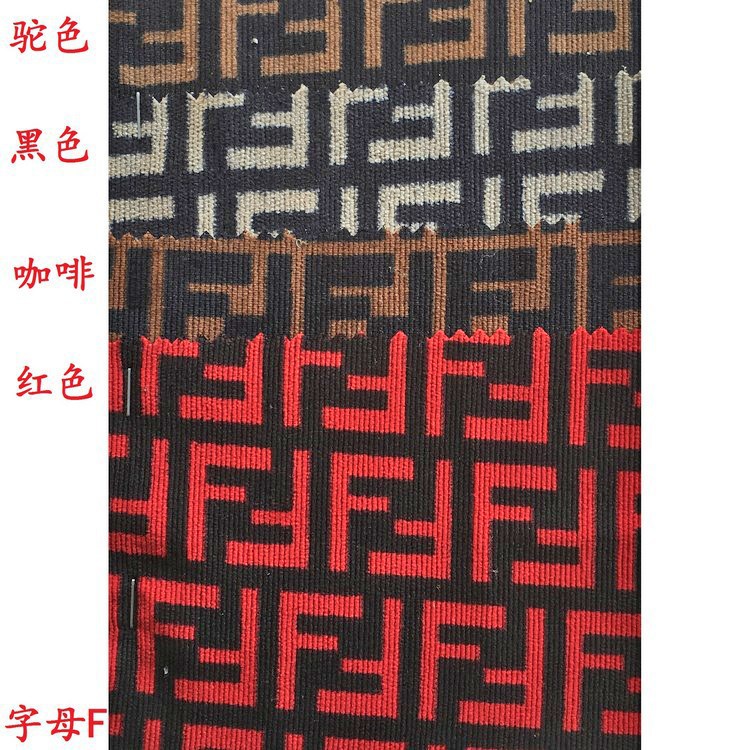 Wholesale 21 Corduroy Modern Fashion Letter F Dress Reactive Printed Thin Velvet Printed Flower Pattern Fabric