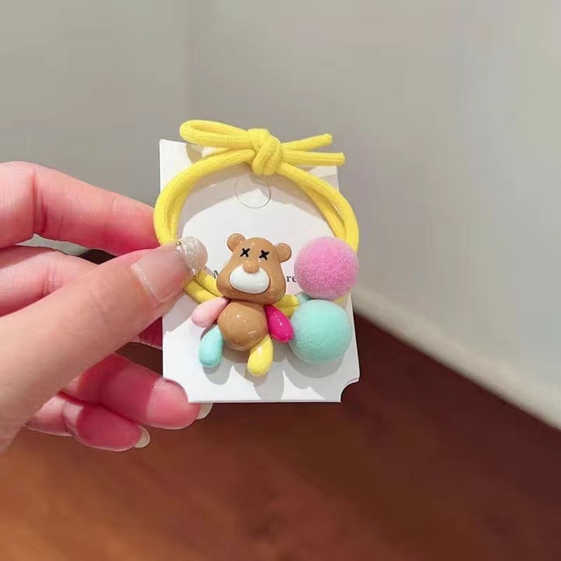Picture of Bear Colorful Cute Simple Hair Rope All-match Hair Rings Hair Accessories Pony Tail Hair Rope Headdress Fragrant Style Hair Rope