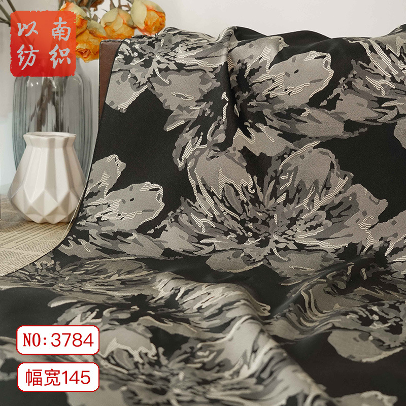 Classic Retro Large Flower Draping Women's Dress Comfortable Fabric Spring and Autumn Fashion Jacket Bouquet Decorative Fabric