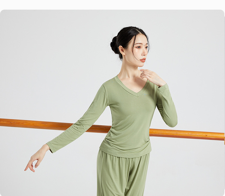 Picture of Yoga Clothing Women's New suit Women's Autumn and Winter Professional Body Training Clothing V-neck Modal Dance Women's Suit plus size