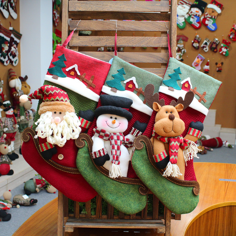 Christmas socks gift bag large size Christmas socks Christmas pendant decorative socks Christmas socks gift bag