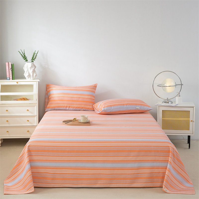Picture of Cotton Thickened Old Coarse Cloth Bed Sheet Single Piece 100 Cotton Mat Linen Cotton Linen Single Dormitory Three-Piece Set